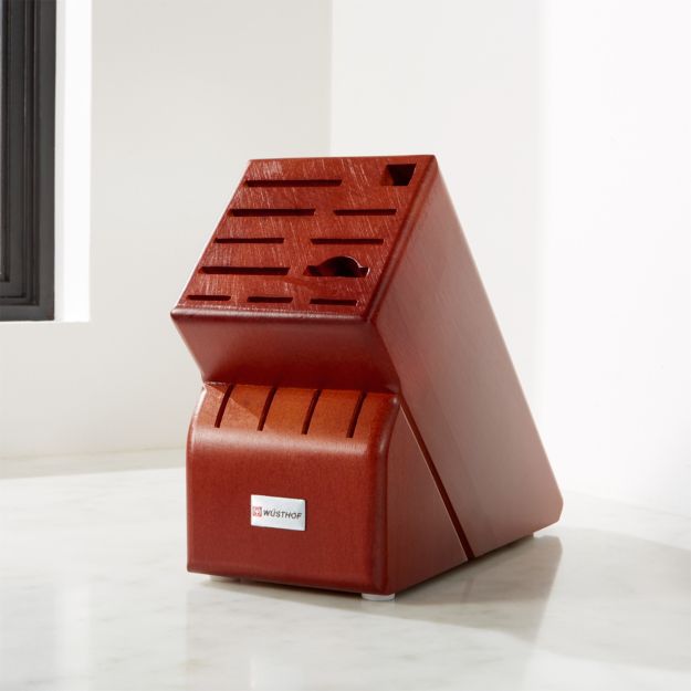 Wusthof 15Slot Cherry Knife Block + Reviews Crate and Barrel