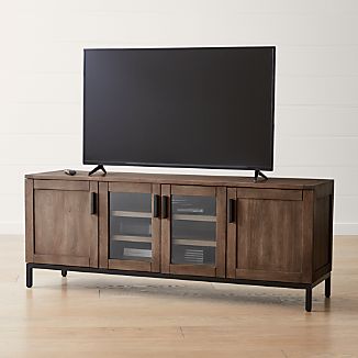 Solid Wood Tv Stands Crate And Barrel Wyatt Grey 72 Media Console