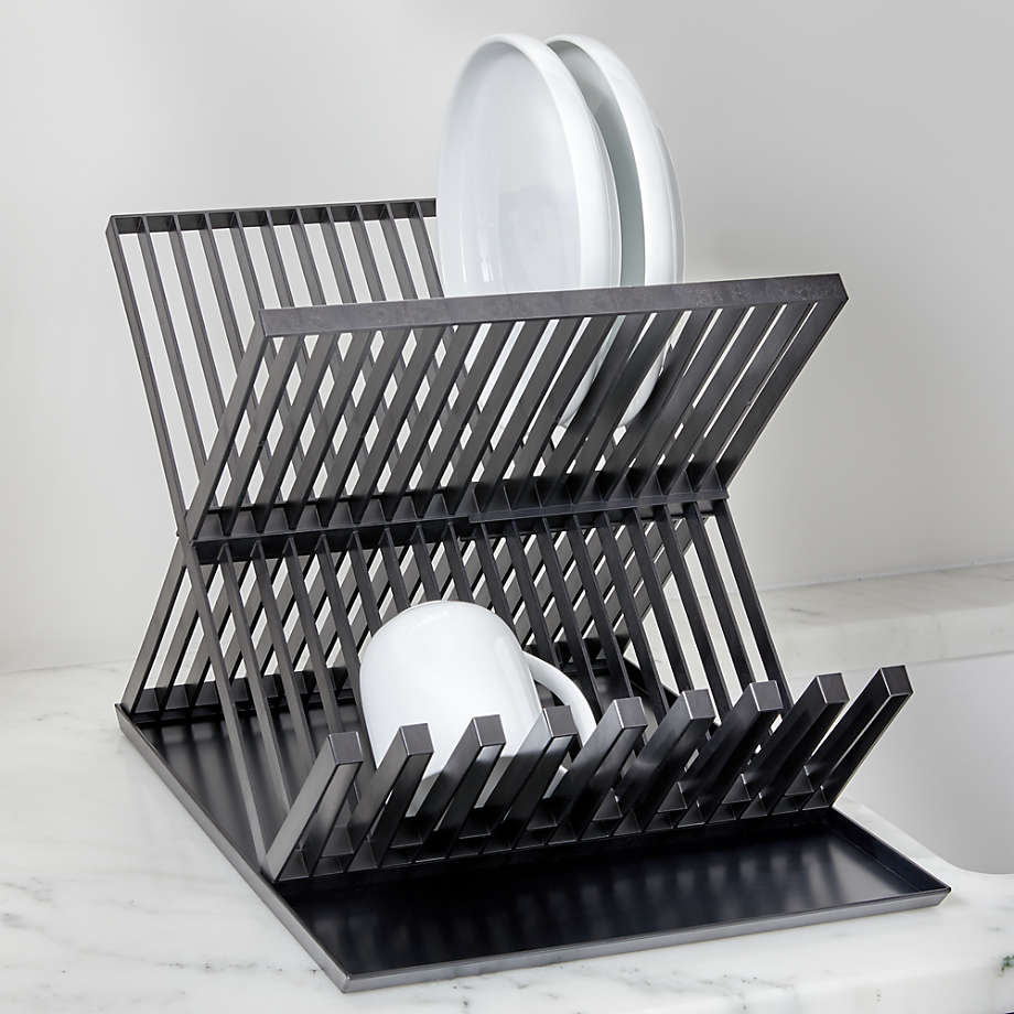 Yamazaki Tower Black XShaped Dish Drainer Rack + Reviews Crate and