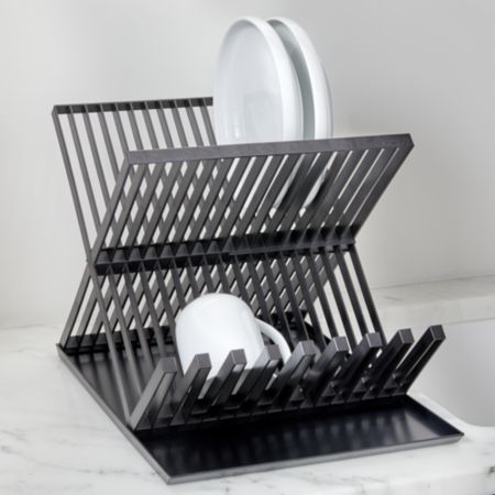 Yamazaki Tower Black X Shaped Dish Drainer Rack Reviews Crate