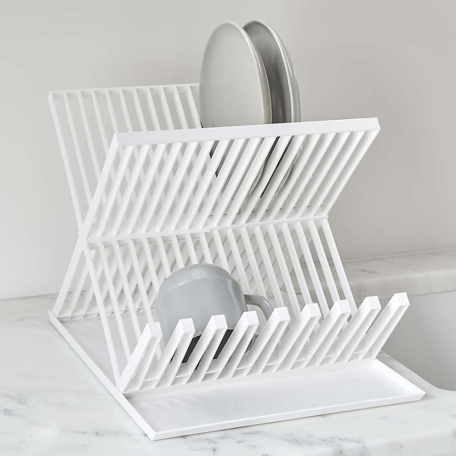 Yamazaki Tower White XShaped Dish Drainer Rack + Reviews Crate and
