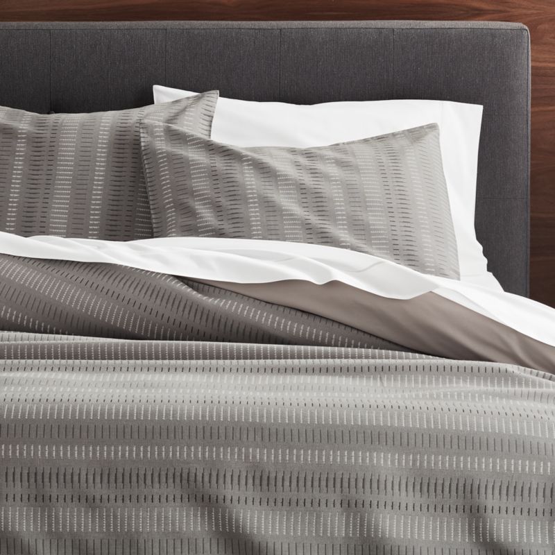 Yates Grey Striped Duvet Cover Full Queen Reviews Crate And Barrel