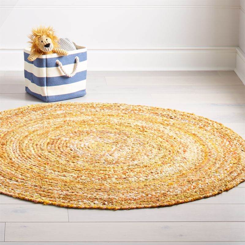 Round Yellow Braided Rug Crate and Barrel