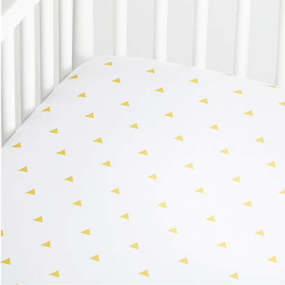 yellow crib sheet