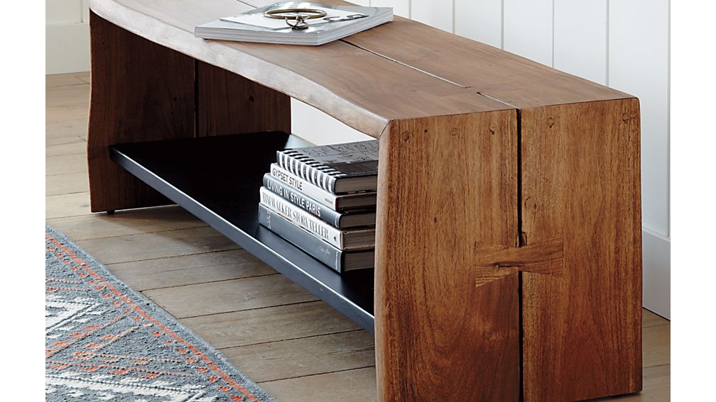 Yukon Entryway Bench with Shelf Crate and Barrel