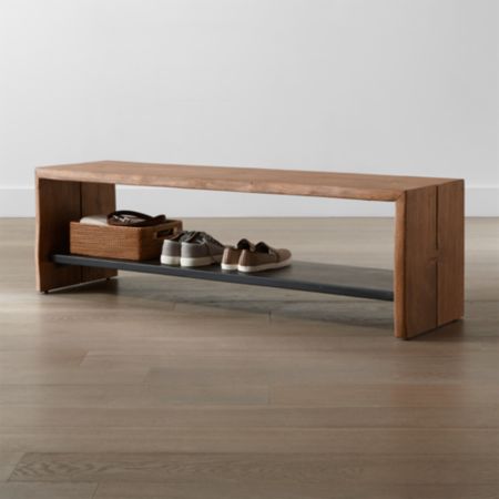 Yukon Natural Entryway Bench With Shelf Reviews Crate And Barrel