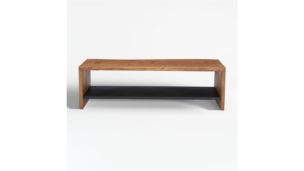 Yukon Natural Entryway Bench with Shelf + Reviews Crate and Barrel