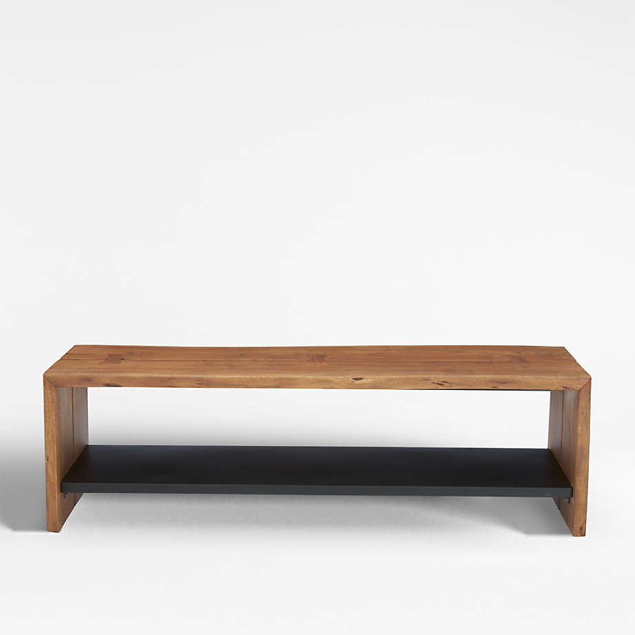 Yukon Natural Entryway Bench with Shelf + Reviews Crate and Barrel