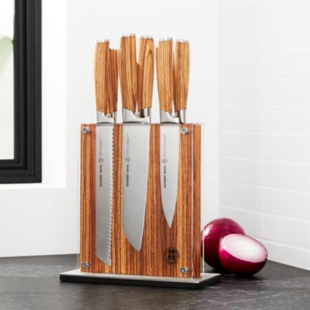 Schmidt Brothers 7 Piece Zebra Wood Knife Block Set Reviews