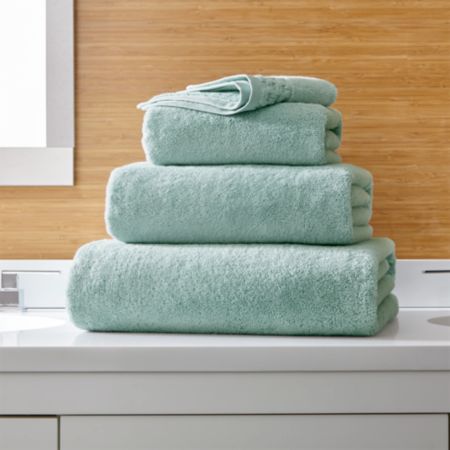 Zero Twist Quick Dry Spa Blue Bath Towels Crate And Barrel