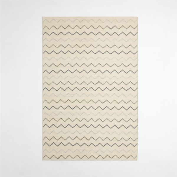 Ziggy Flatweave Wool and Cotton Blue Kids Colorful Area Rug 8'x10'