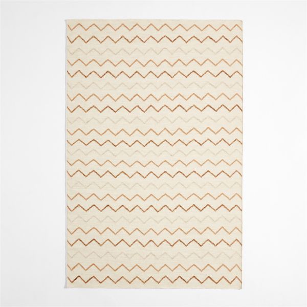 Ziggy Flatweave Wool and Cotton Neutral Kids Area Rug 8'x10'