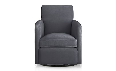 Zoe Swivel Chair Valencia: Charcoal | Crate and Barrel