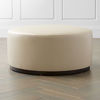 Tail Ottomans Crate And Barrel Zoey Leather Tail Ottoman