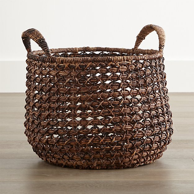 Large Zuzu Basket with Handle | Crate and Barrel