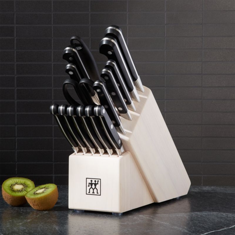 white knife set with white block