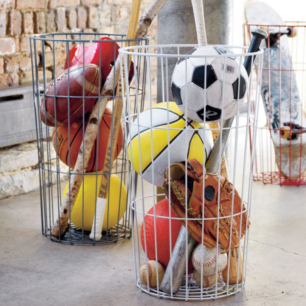 Grey Wire Ball Bin in Bins & Baskets + Reviews Crate and Barrel