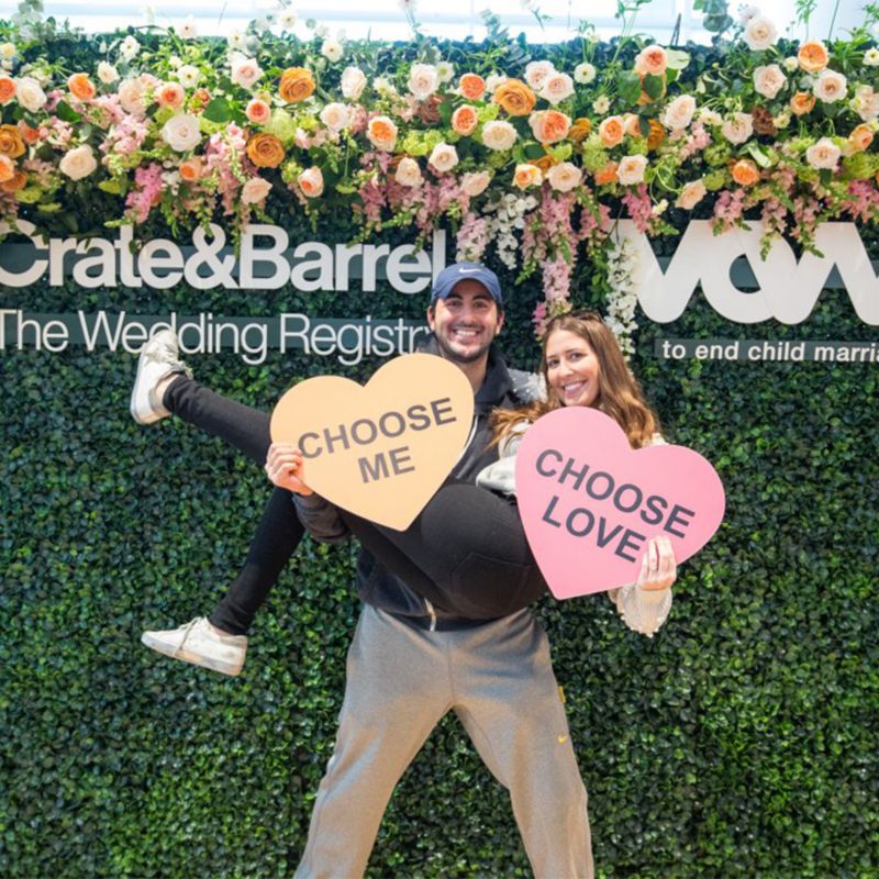 Wedding Registry Photo with Couple