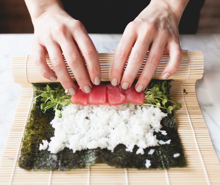rolling sushi