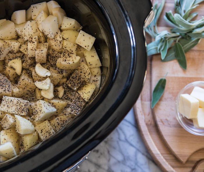 Slow cooker mashed potatoes.