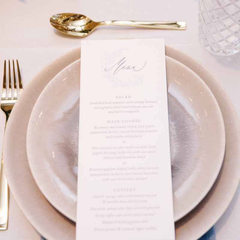 Dinner menu details
