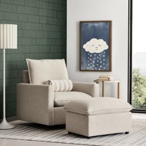Image of Harbour Natural Flange Nursery Swivel Glider Chair