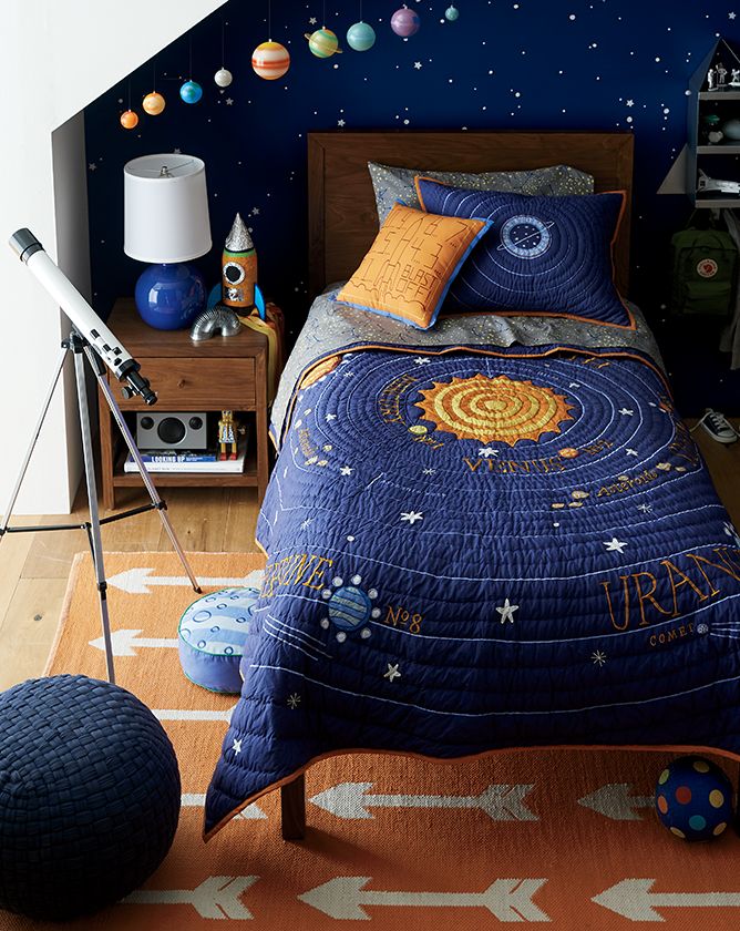 Minimalist Space Themed Bedroom Ideas for Small Space