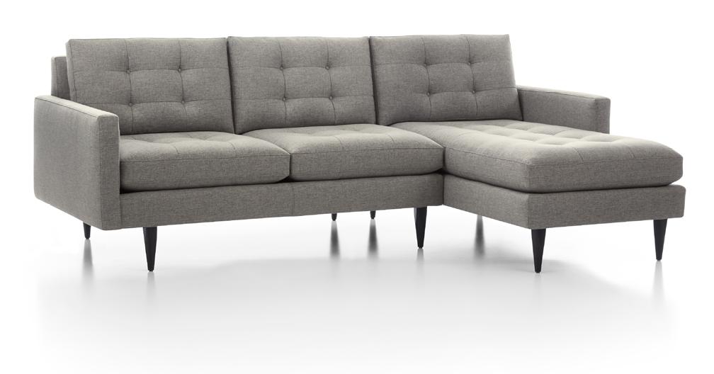 Petrie Grey Tufted Sectional Crate and Barrel