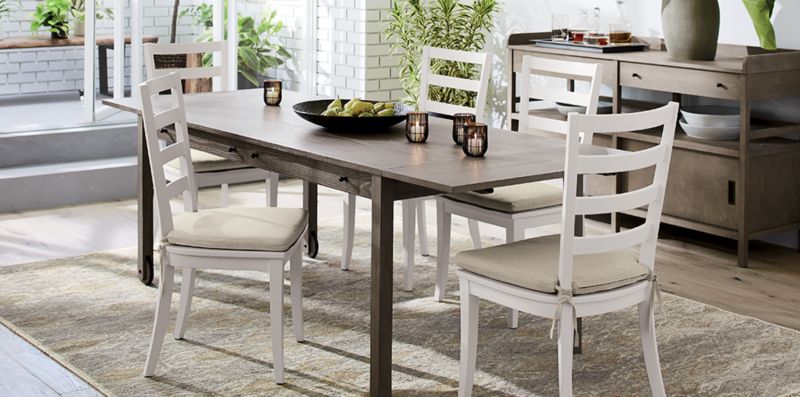 Grey and White Dining Room Brookline Crate and Barrel