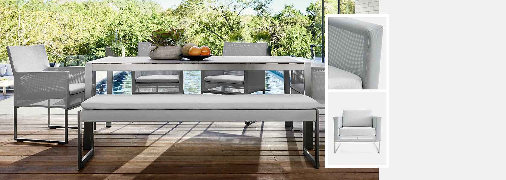 Dune Grey Steel Outdoor Furniture Crate and Barrel