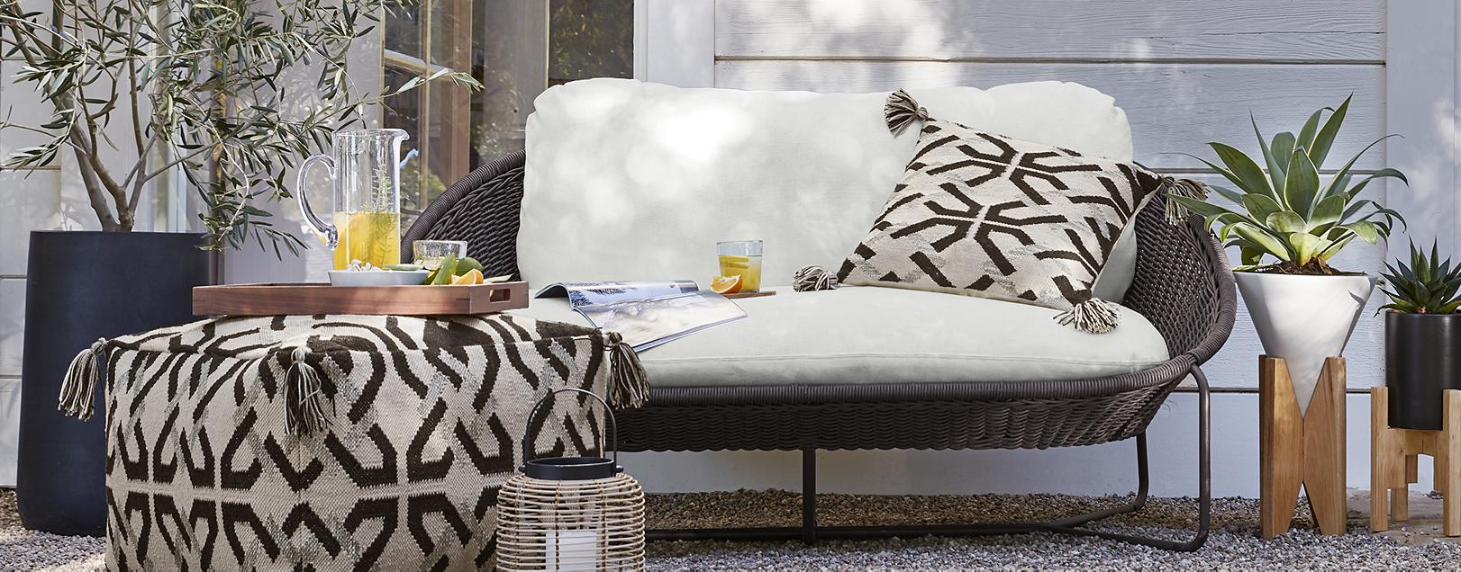 Morocco Graphite Patio Lounge Furniture Crate and Barrel