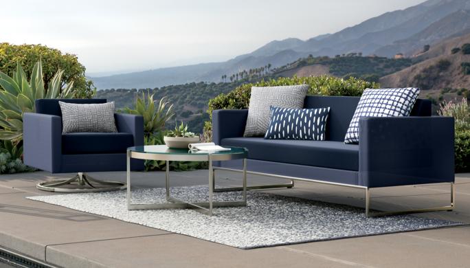 Dune Navy Stainless Steel Patio Furniture Crate And Barrel