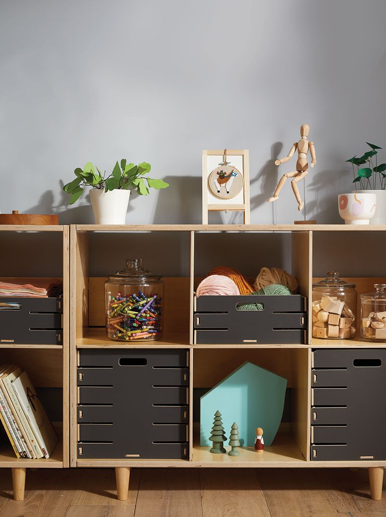 crate and kids play kitchen