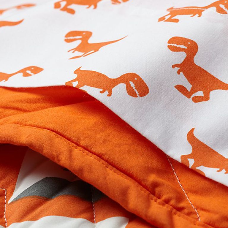 Close up of Orange Little Prints Dinosaur sheets