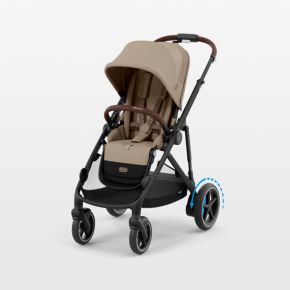 Image of CYBEX Almond Beige with Black Frame e-Gazelle S Modular Baby Stroller