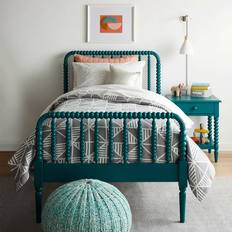 Teal Jenny Lind bed