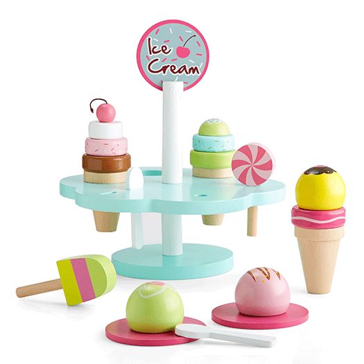 Wooden ice cream play set
