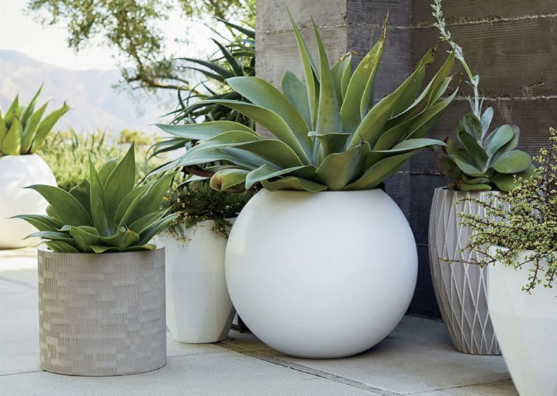 Neutral outdoor planters