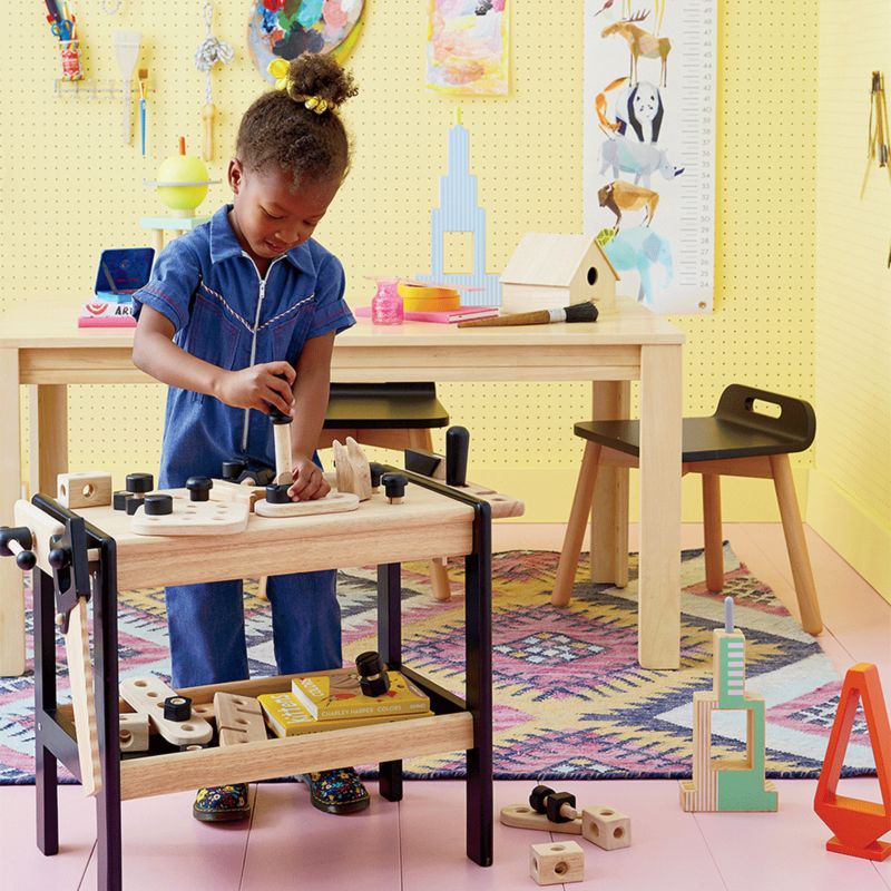 Wooden toy workbench