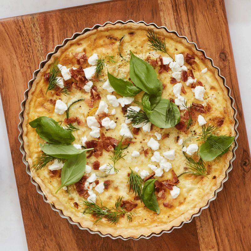 Goat Cheese, Vegetable and Bacon Quiche | Crate & Barrel