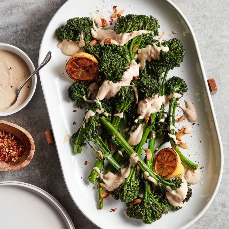 Seared Broccolini with Tahini Dressing