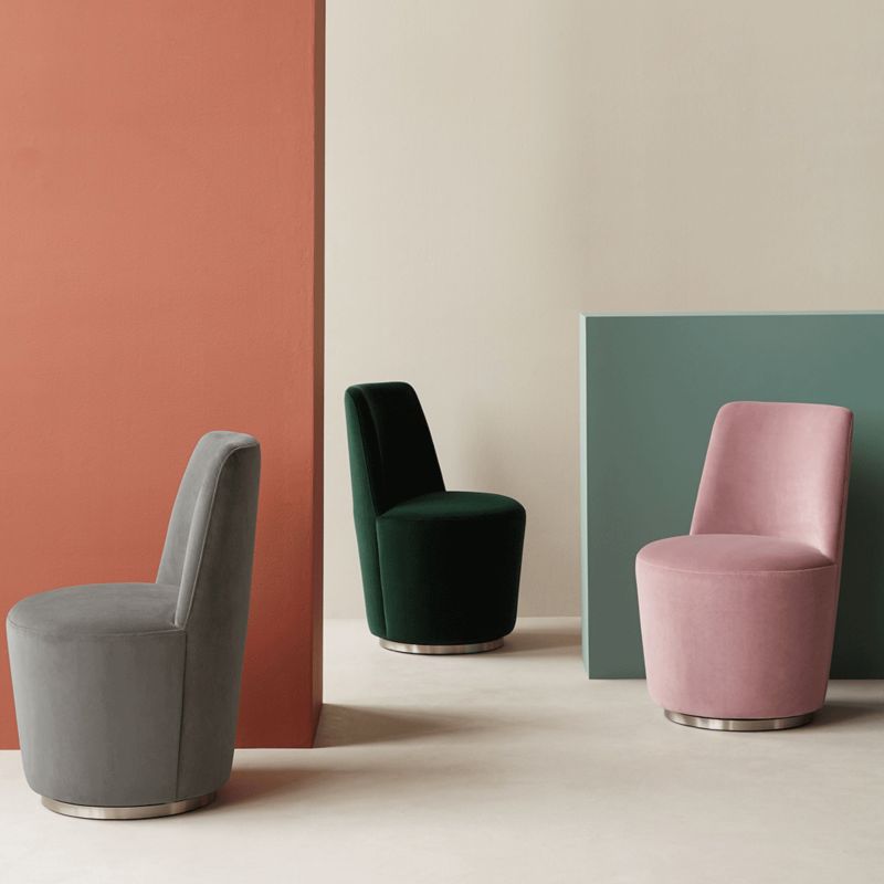 Trove grey, green and pink Velvet Chairs