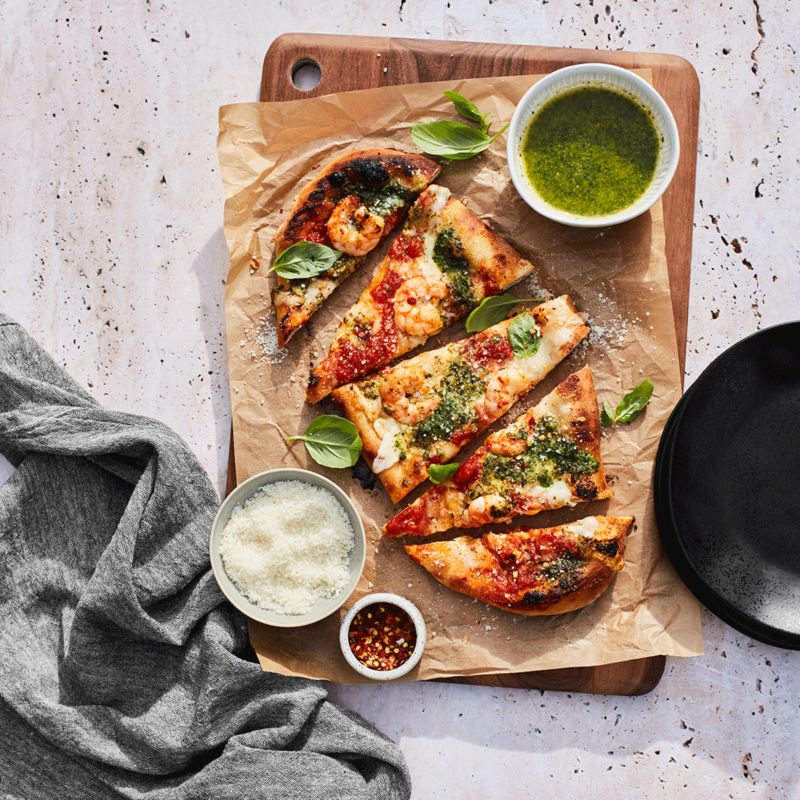 Shrimp & Basil Pesto Pizza 