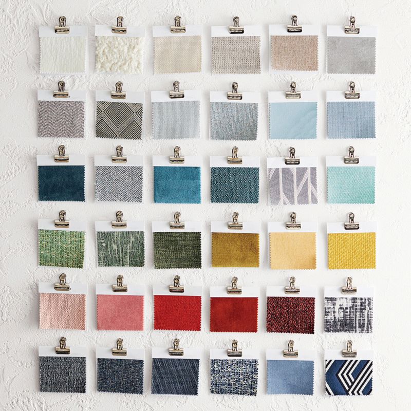Fabric Swatches on wall