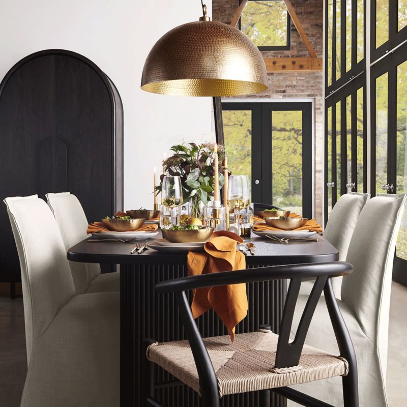 Walton Ribbed Leg Dining Table set for Thanksgiving