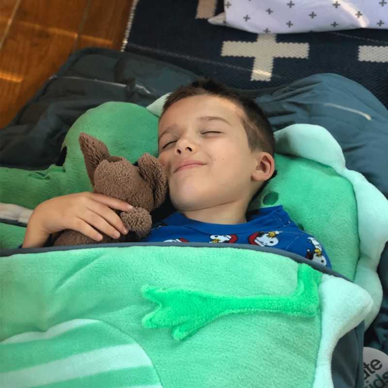 Boy sleeping in sleeping bag