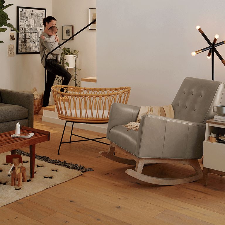 nursery with brown furniture