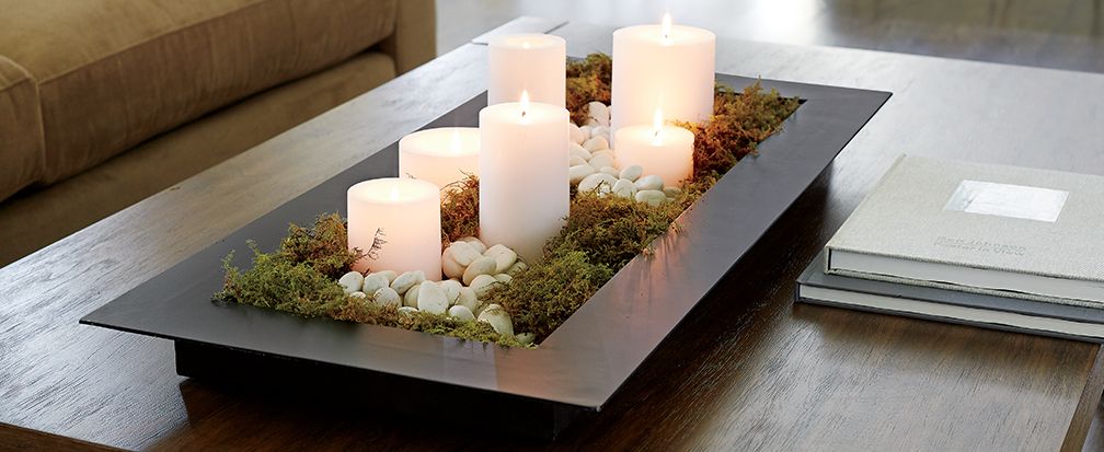 rectangular dining room candle centerpiece