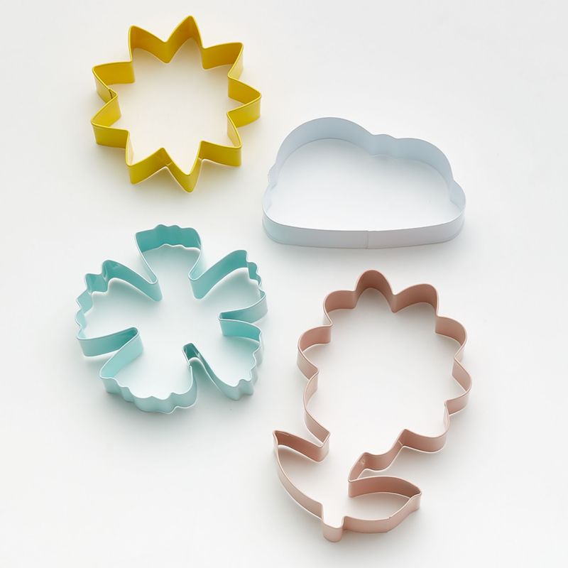 Four cookie cutters