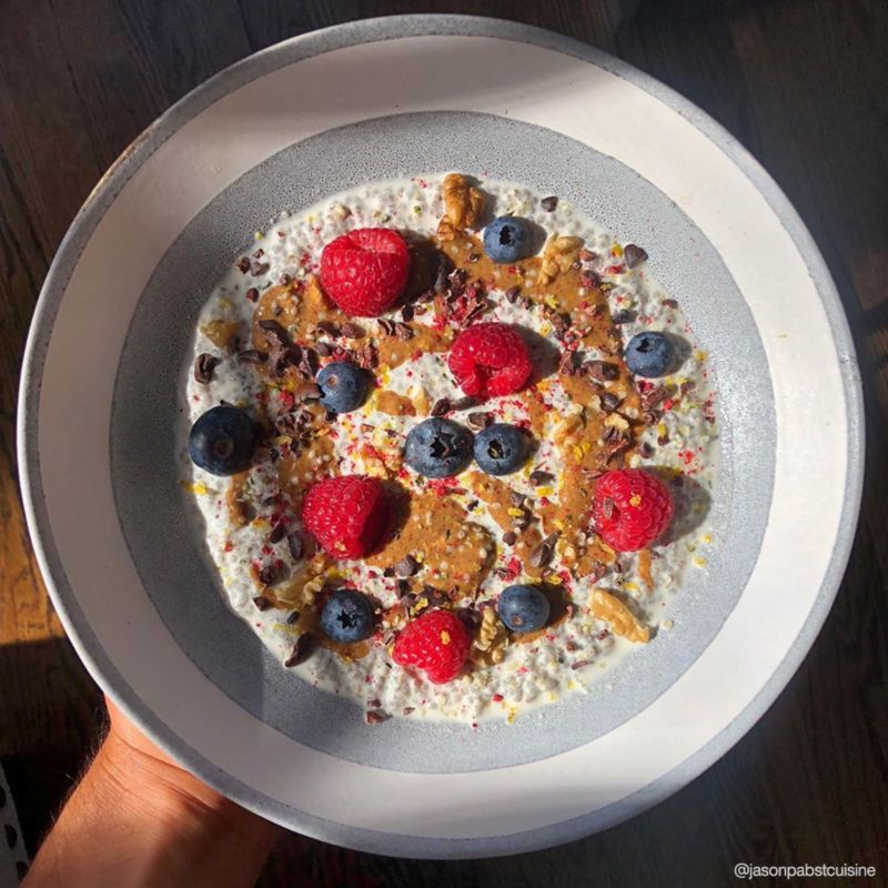 Bowl filled with fruit and granola